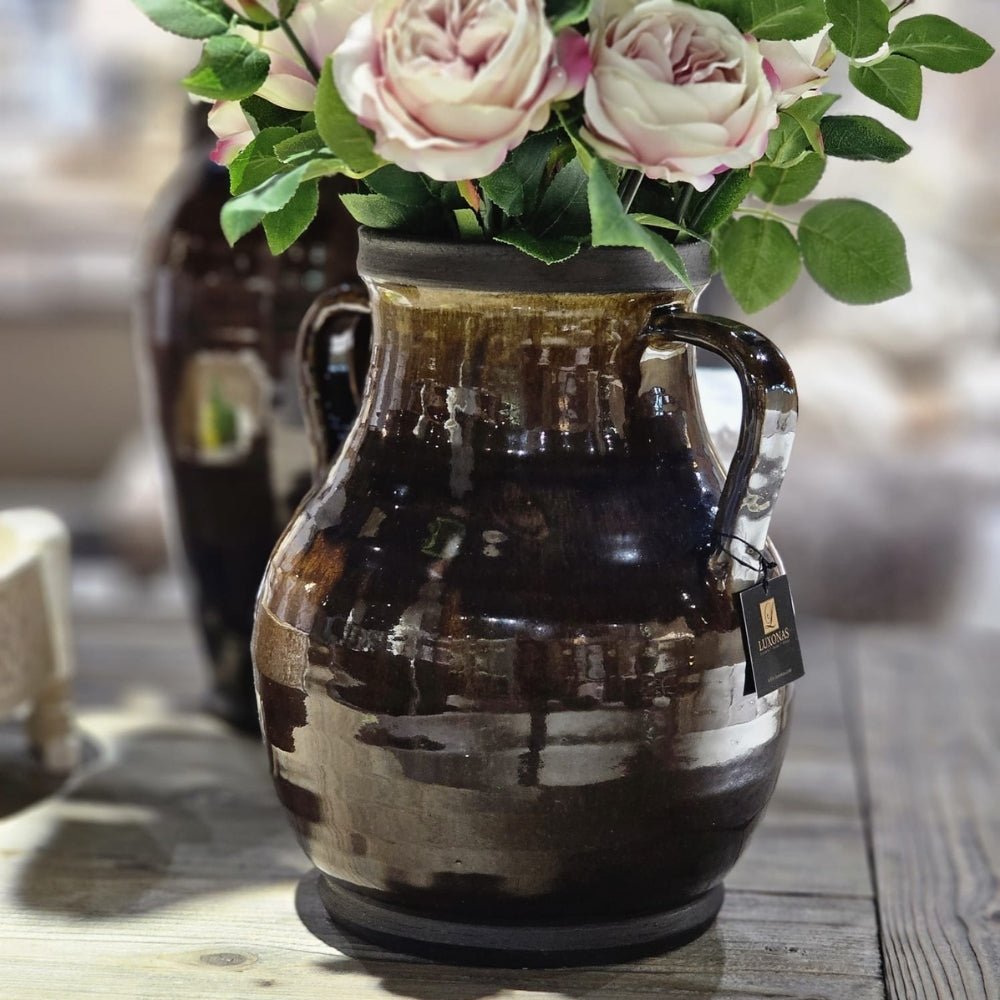 Small Salt Glaze Amphora Vase - LUXONAS HOME