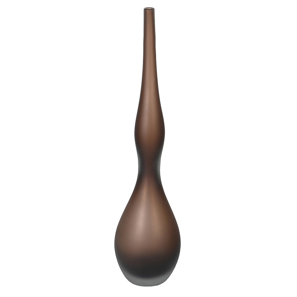 Small Sandblasted Glass Thin Curve Vase