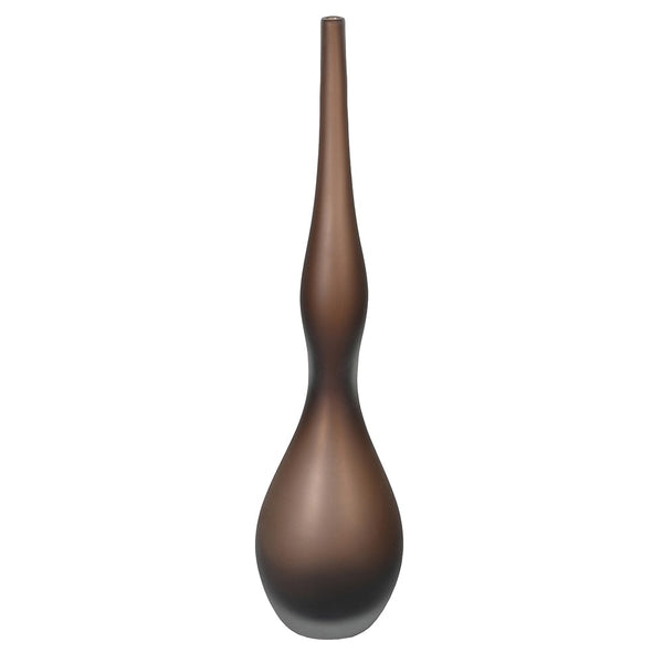 Small Sandblasted Glass Thin Curve Vase