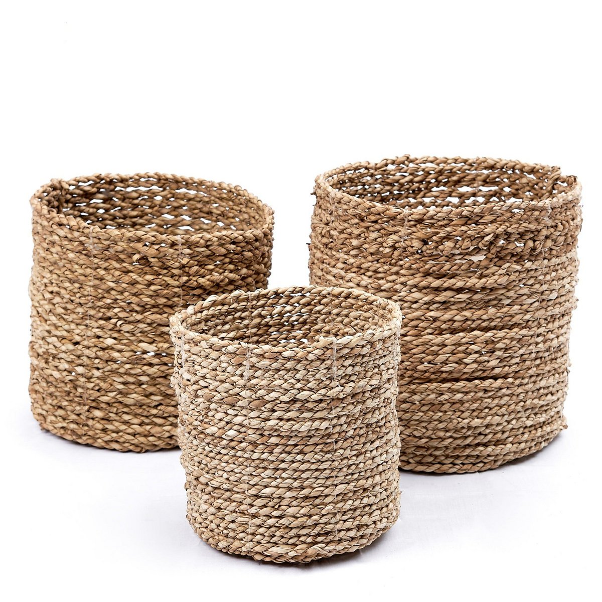 Small Seagrass Basket BHINNEKA | Plant Basket | Woven Boho Basket | Planter | Decorative Basket | Small Storage Basket | Round Flower Basket - LUXONAS HOME