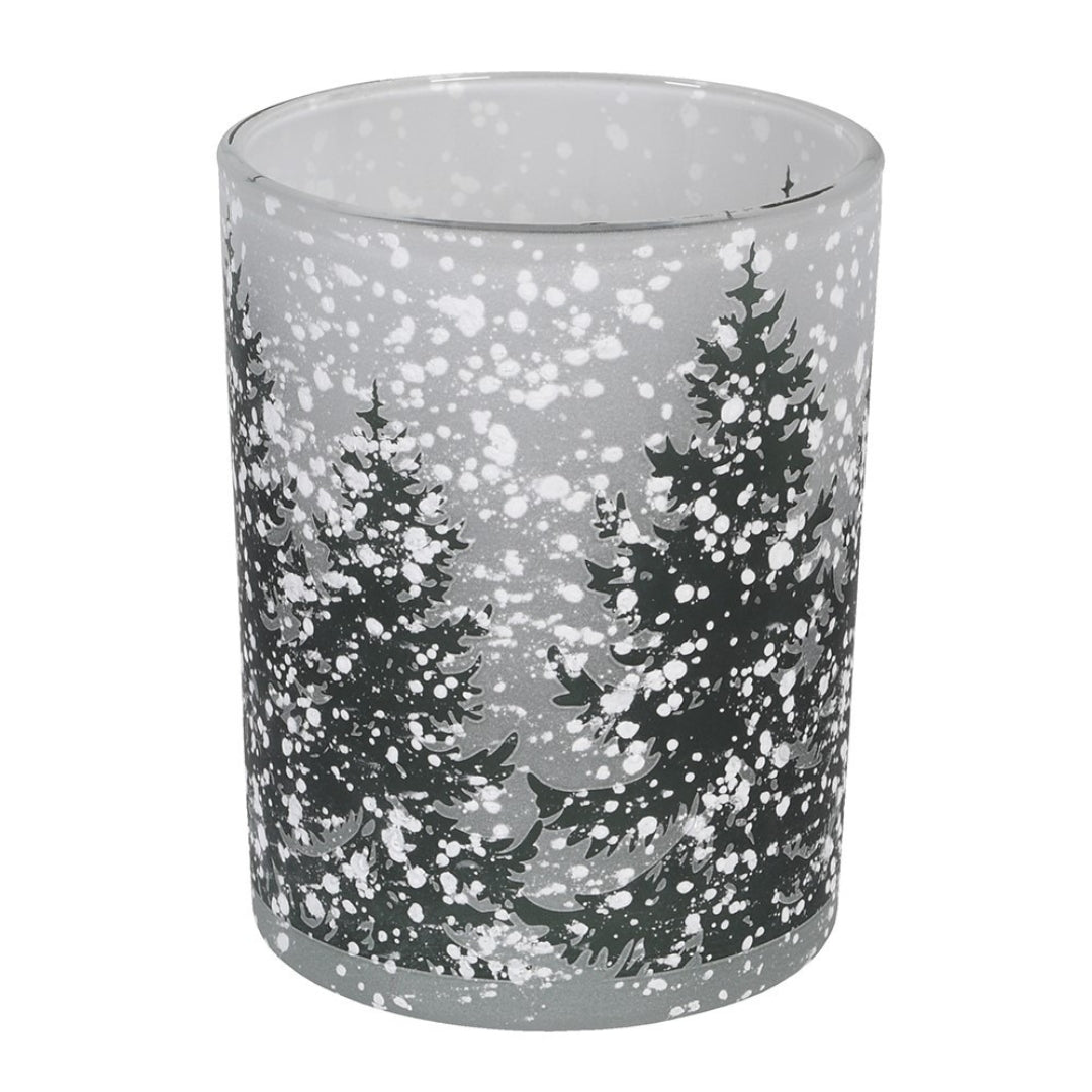 Small Snowy Trees Candle Holder