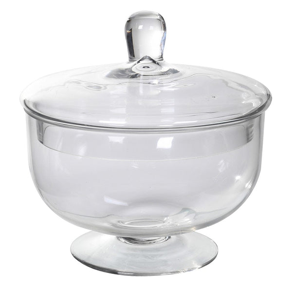 Small Squat Glass Lidded Jar - Versatile Storage Solution