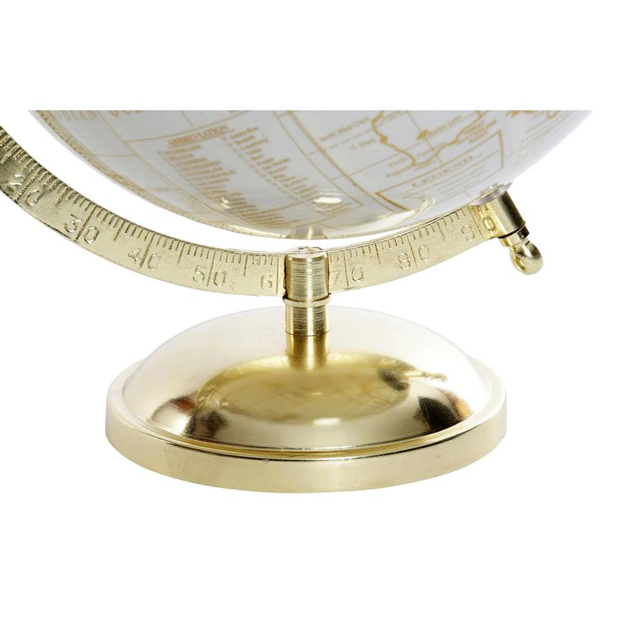Small White Globe on Gold Stand - LUXONAS