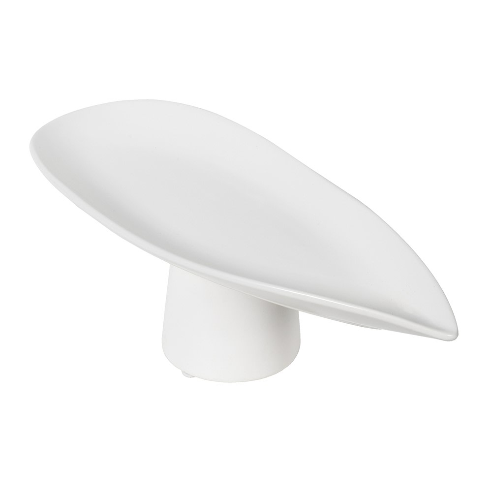 Small White Pedestal Bowl - LUXONAS