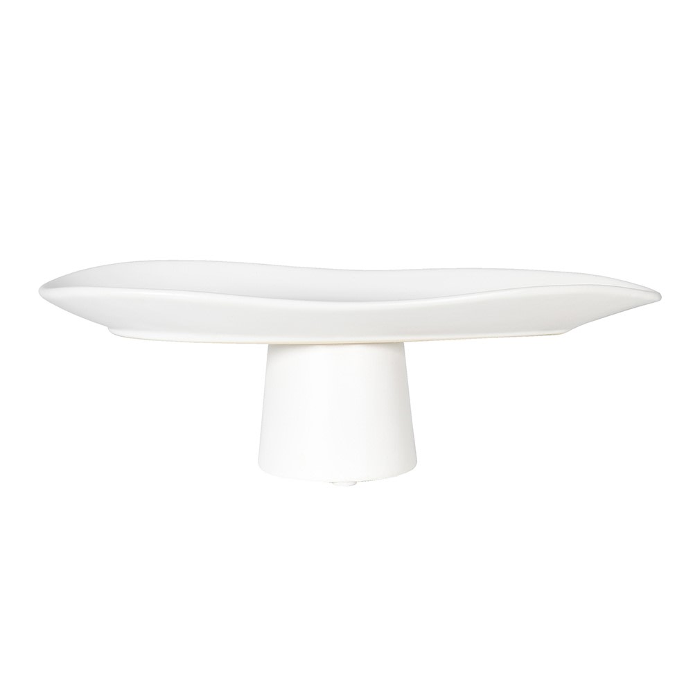 Small White Pedestal Bowl - LUXONAS