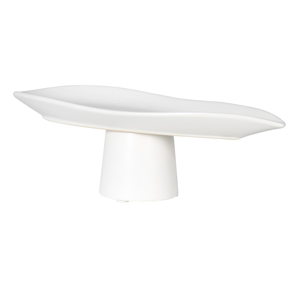 Small White Pedestal Bowl - LUXONAS