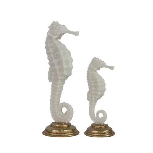 Small White Resin Seahorse - LUXONAS HOME