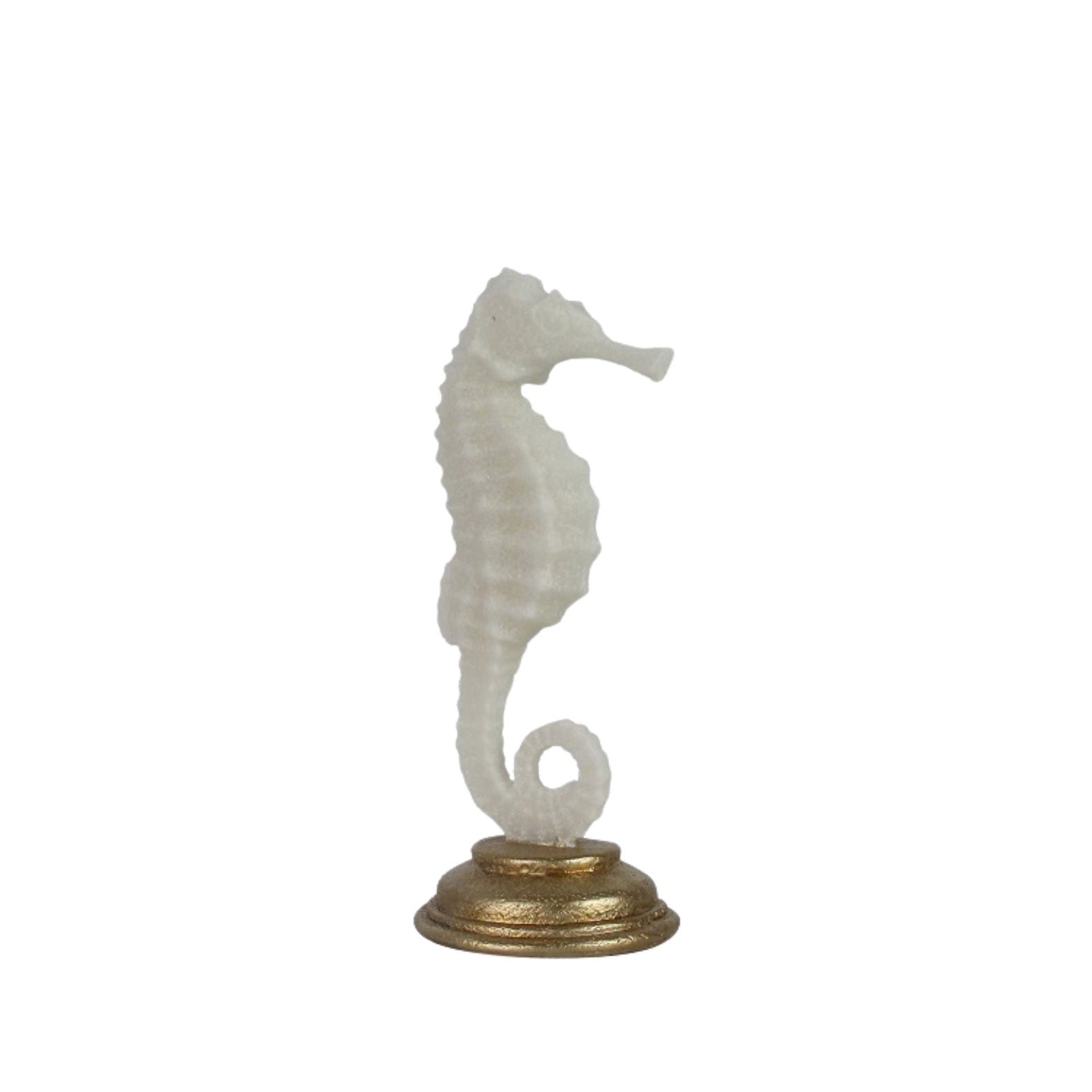 Small White Resin Seahorse - LUXONAS HOME