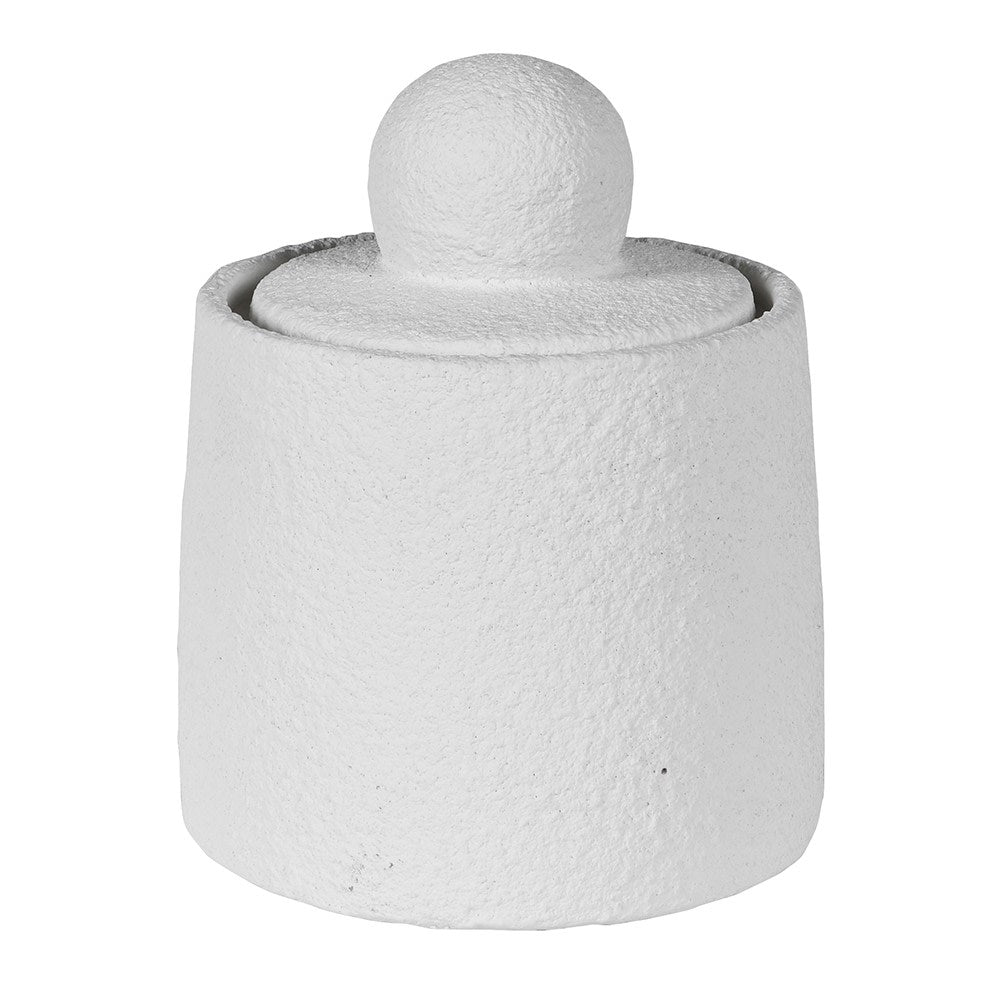 Small White Textured Jar - LUXONAS