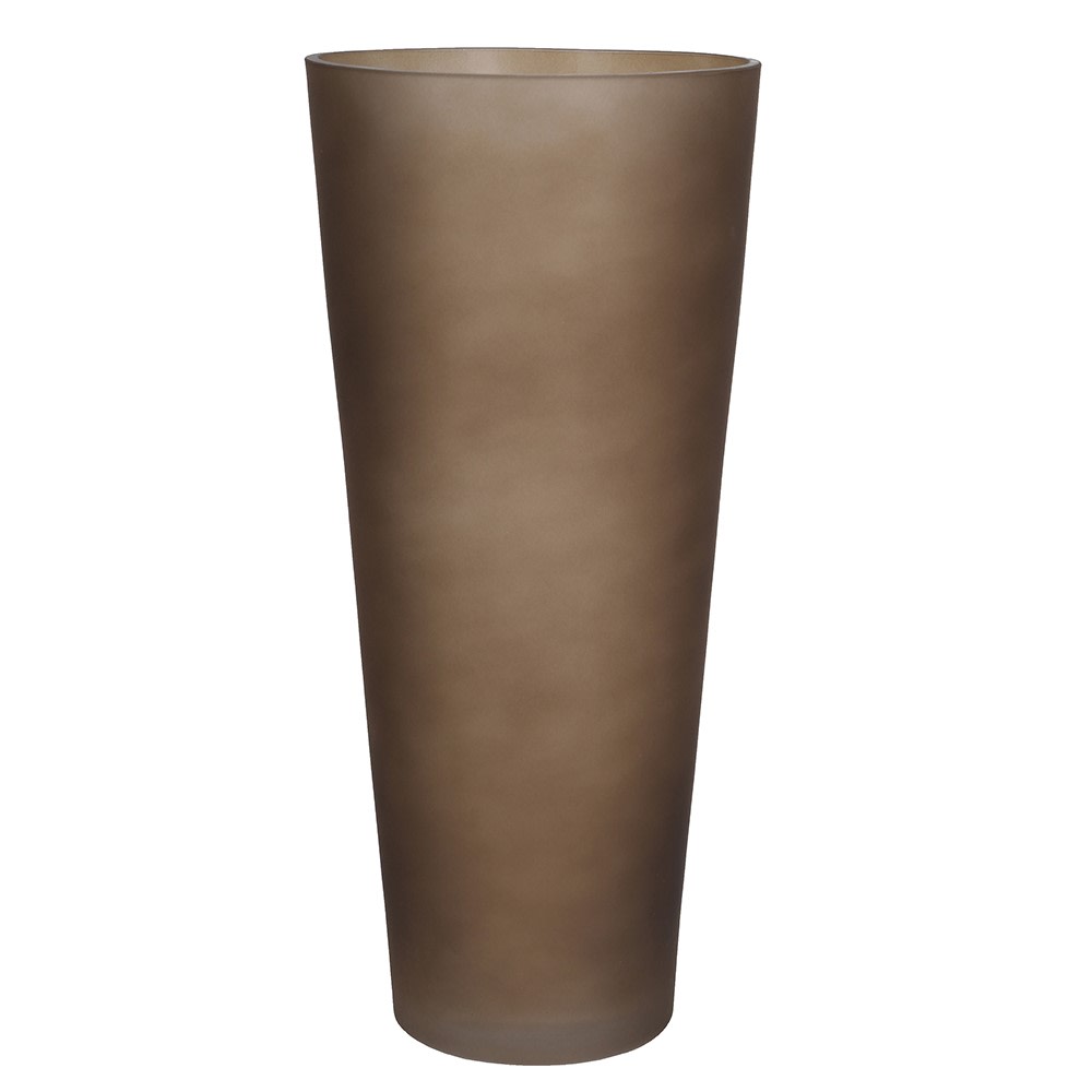 Smokey Brown Fluted Glass Vase