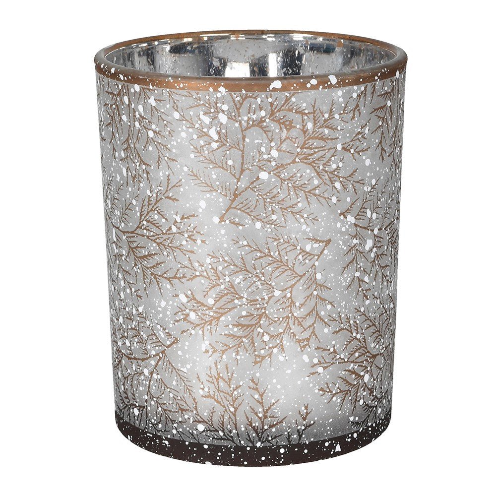 Snowy Pine Candleholder – Elegant Holiday Decor - LUXONAS