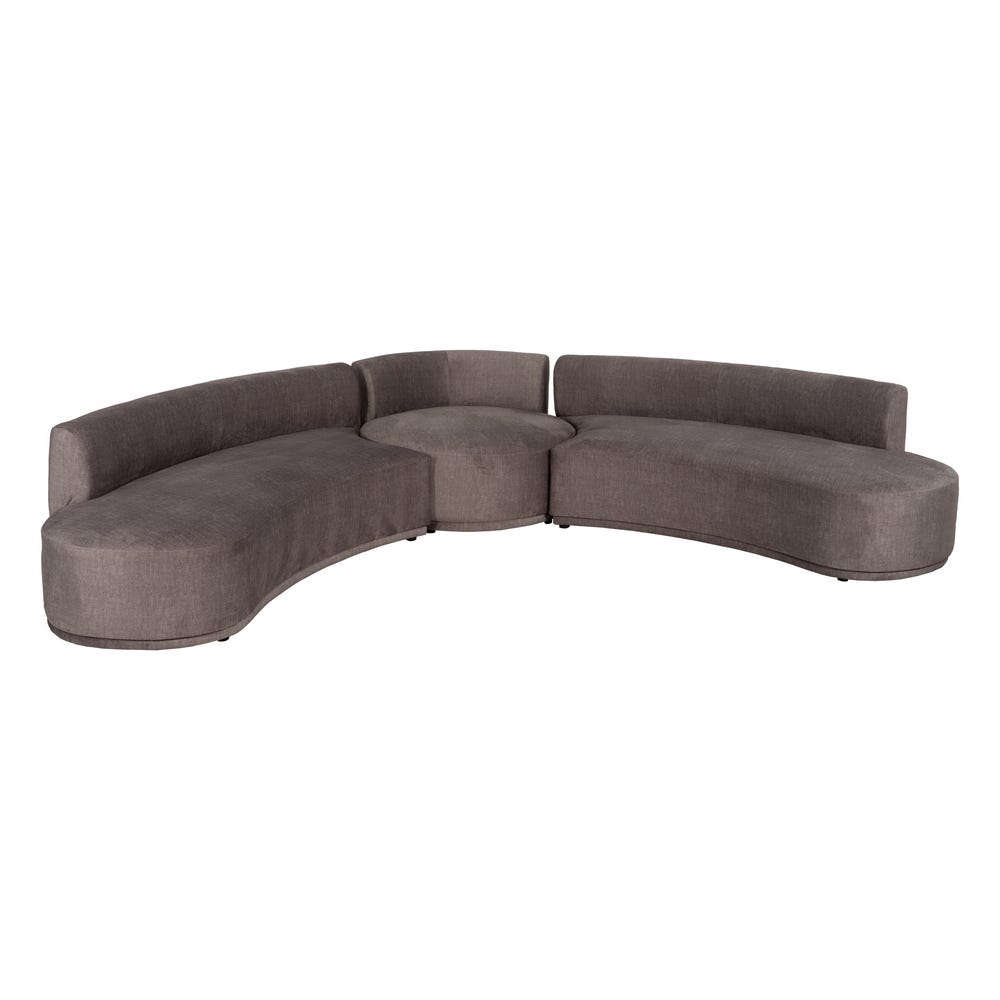 SOFA 3 PIECES GREY OLD FABRIC ROOM 405 X 112 X 70 CM