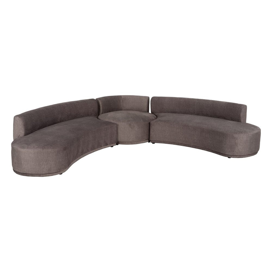 SOFA 3 PIECES GREY OLD FABRIC ROOM 405 X 112 X 70 CM