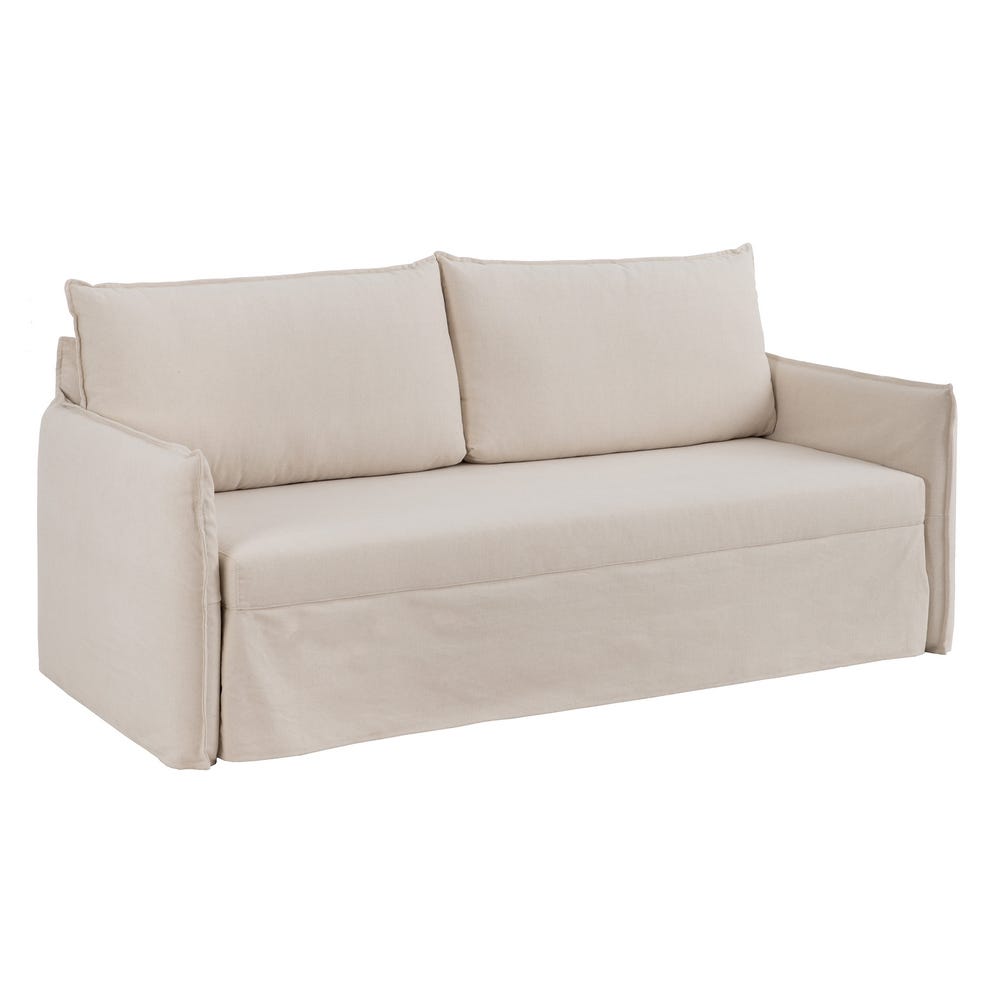 Biege Fabric Sofa Bed