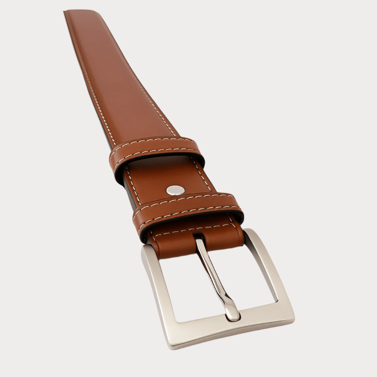 Square Buckle Belt - Italian Leather Waist Belt | Dress Belt