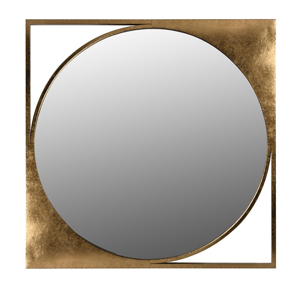 Square Framed Circular Mirror - LUXONAS