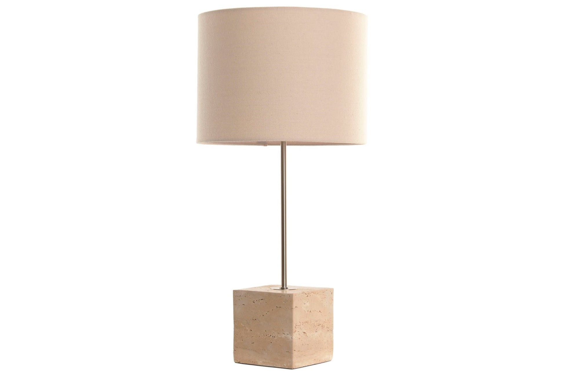 Square Travertine Base Lamp - LUXONAS