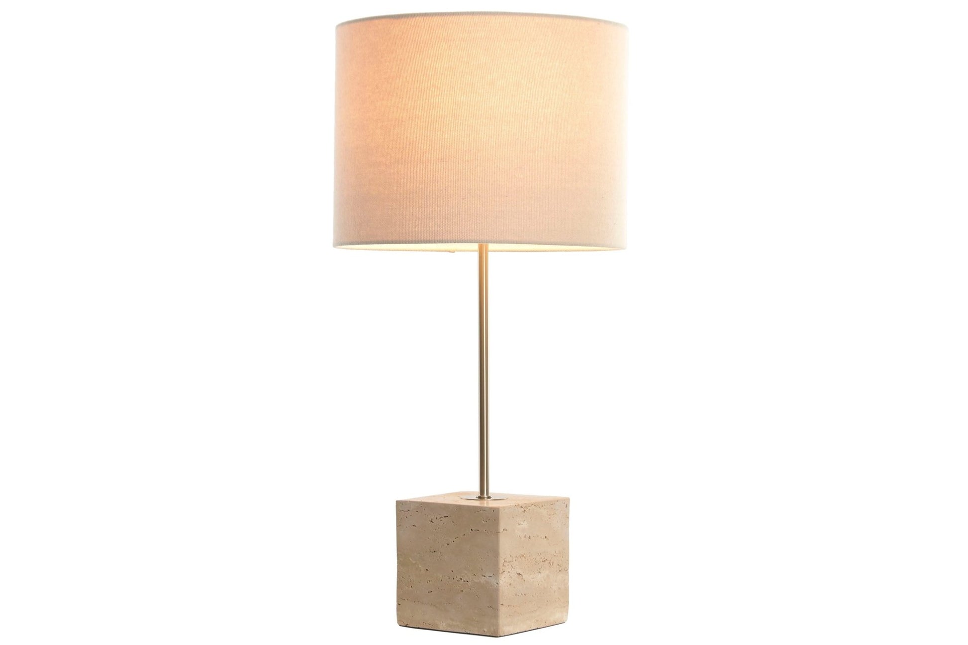 Square Travertine Base Lamp - LUXONAS