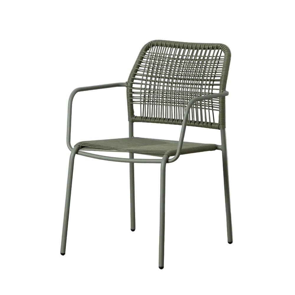 Stackable Green Steel Outdoor Chair