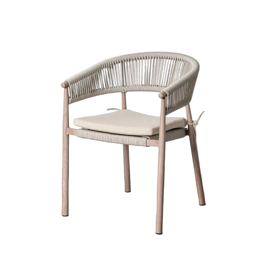 Stackable Outdoor Chair with Steel Frame and PE Rattan