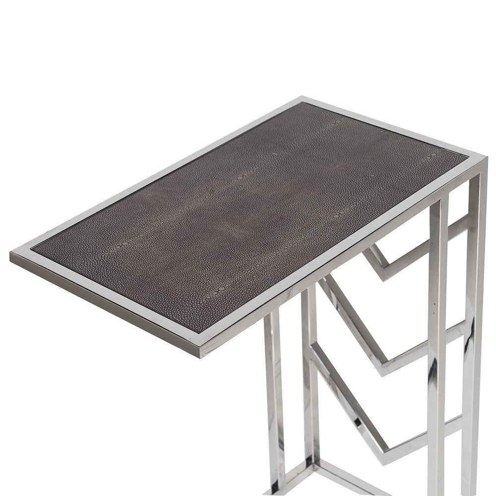 Stainless Steel Framed Sofa Side Table - LUXONAS