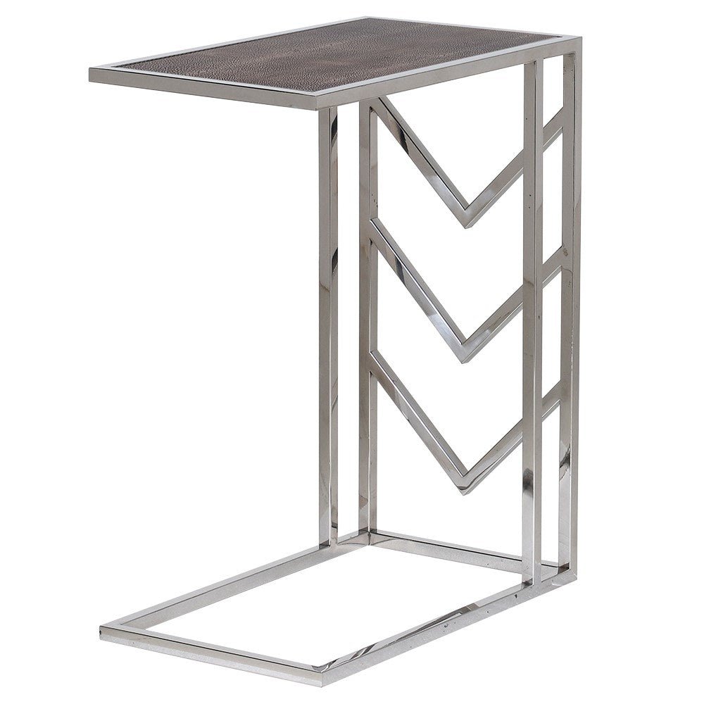 Stainless Steel Framed Sofa Side Table - LUXONAS