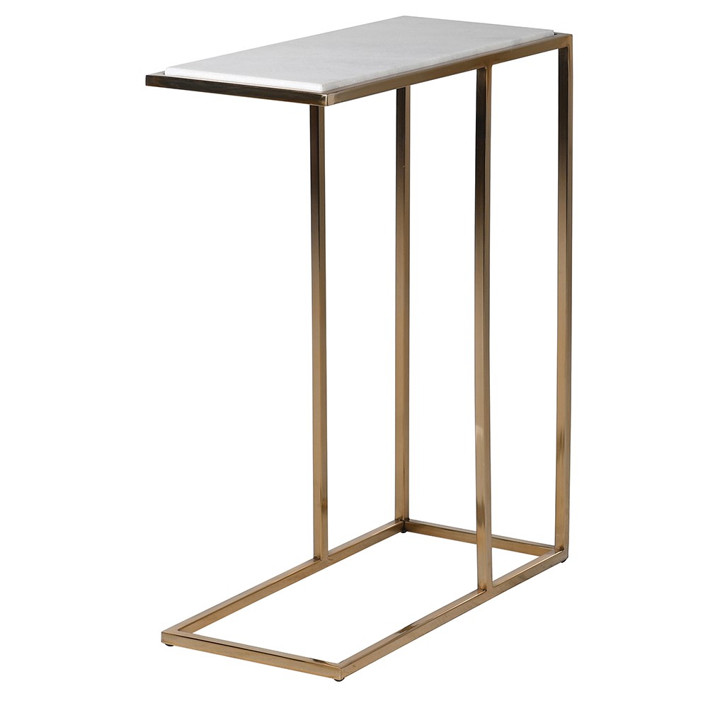 Stainless Steel & Marble Sofa Table - LUXONAS