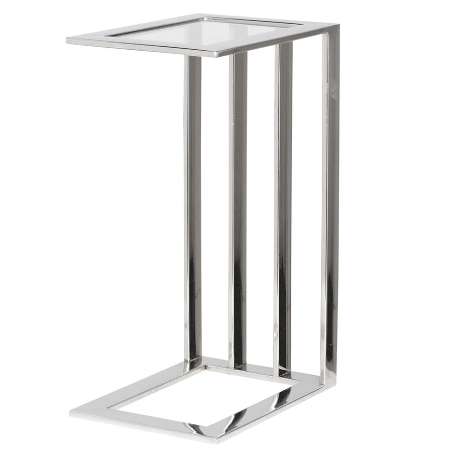 Stainless Steel Sofa Table w/Glass Top