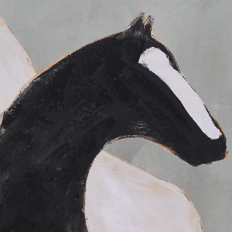 Stallion Shadows Framed Canvas Art