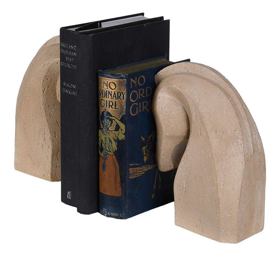Stone Effect Horse Head Bookends