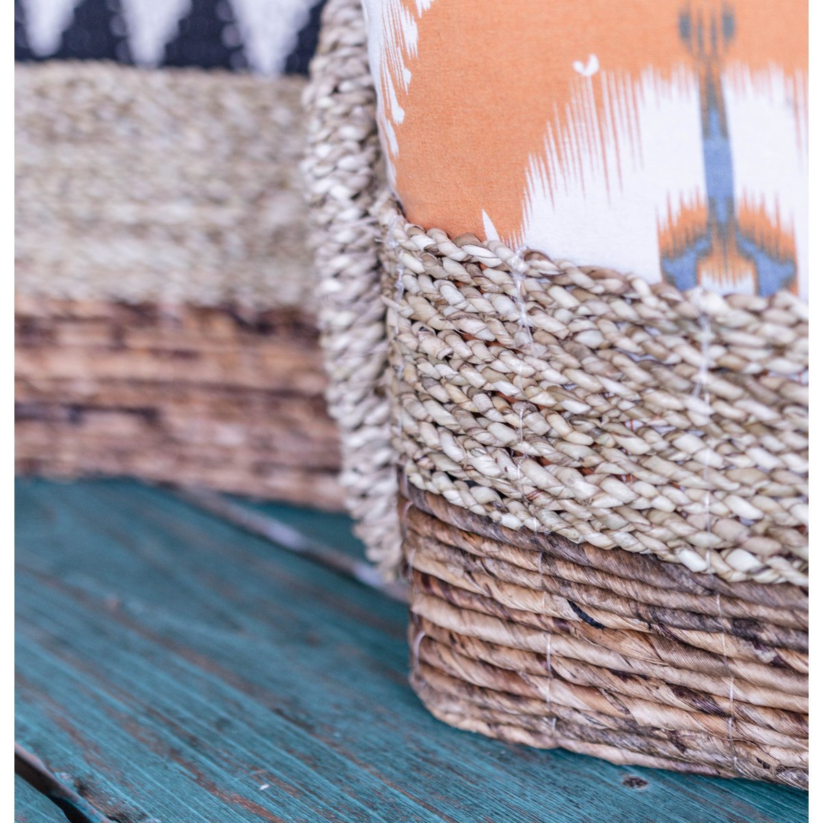 Storage Basket | Decorative Basket KAPAUKU made from Banana Fibre & Seagrass (2 sizes) - LUXONAS HOME