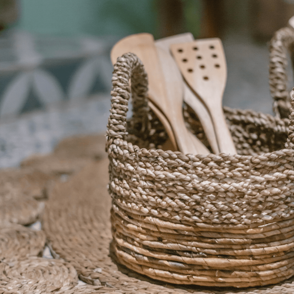 Storage Basket | Decorative Basket | Plant Basket KUTUS (natural) made from Seagrass and Banana Fibre (3 sizes) - LUXONAS HOME