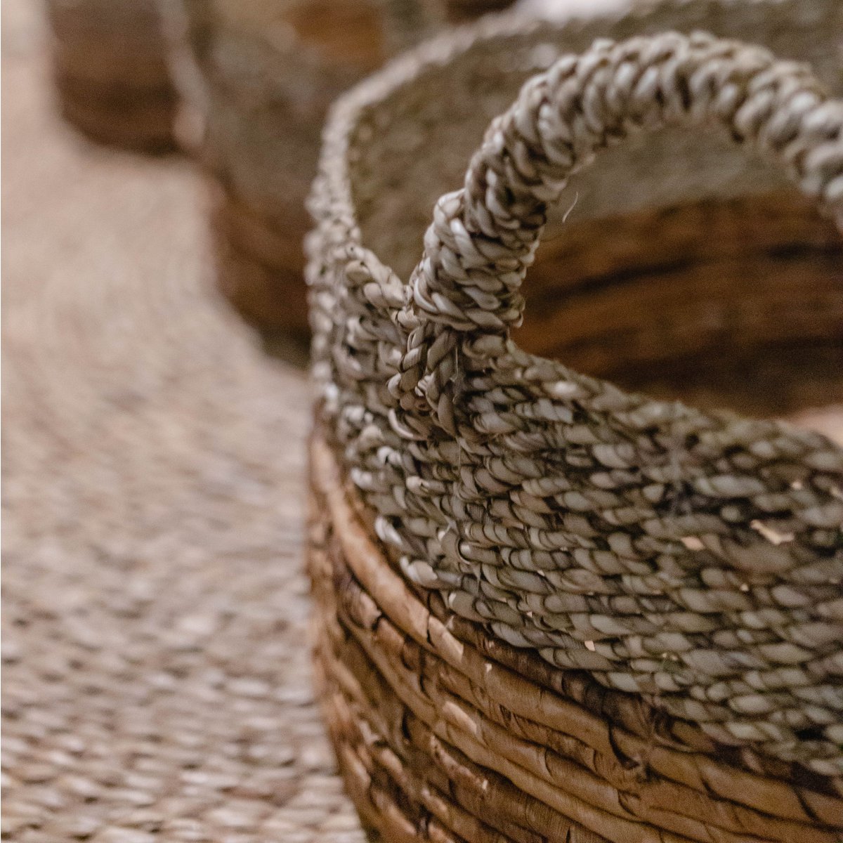 Storage Basket | Decorative Basket | Plant Basket KUTUS (natural) made from Seagrass and Banana Fibre (3 sizes) - LUXONAS HOME