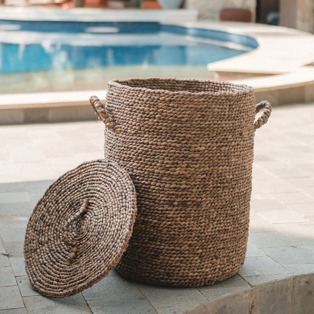 Storage Basket IKAT | Laundry Basket | Basket with Cover | Basket with Lids - LUXONAS HOME