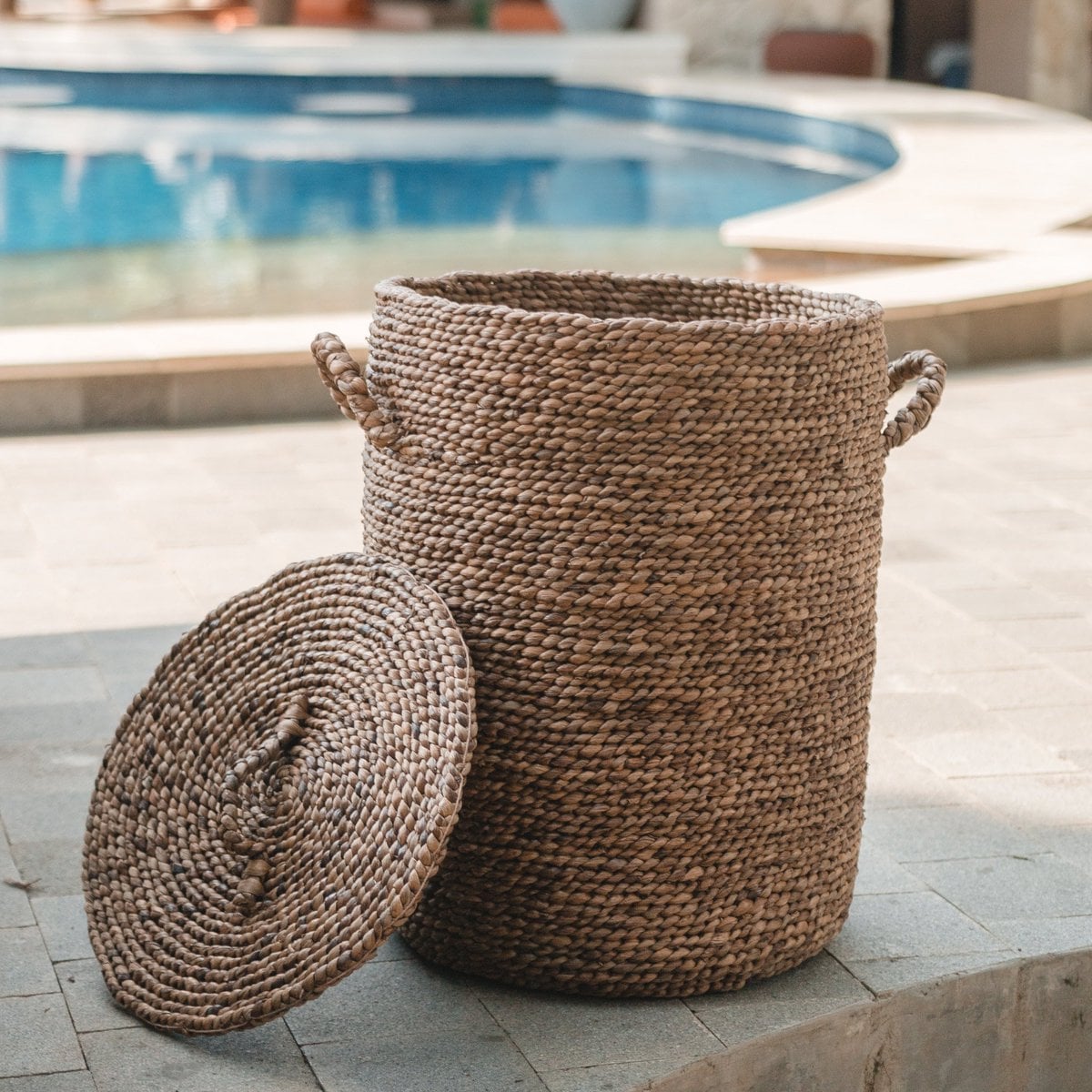 Storage Basket IKAT | Laundry Basket | Basket with Cover | Basket with Lids - LUXONAS HOME