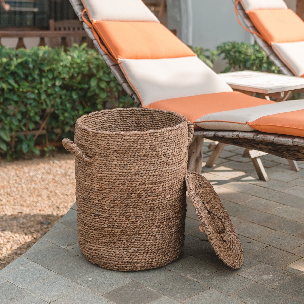 Storage Basket IKAT | Laundry Basket | Basket with Cover | Basket with Lids - LUXONAS HOME