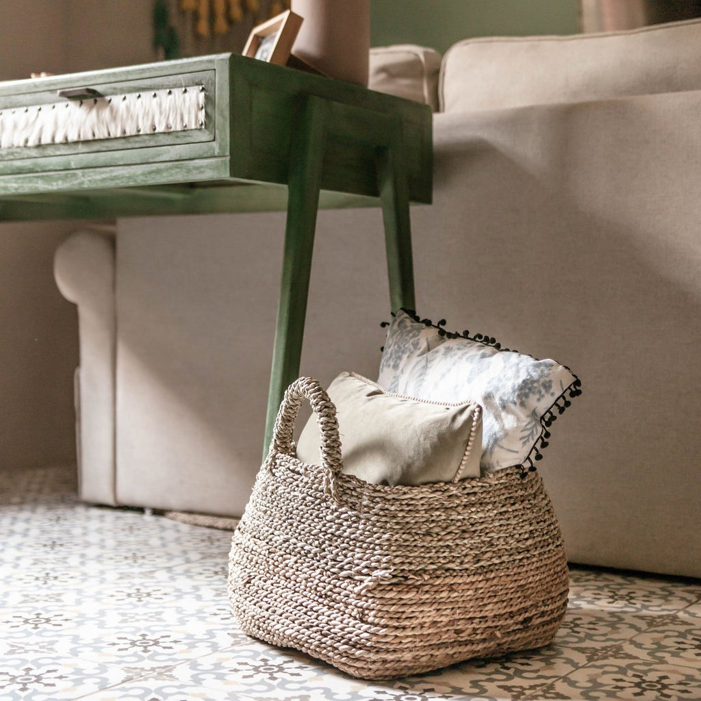 Storage Basket | Laundry Basket | Plant Basket MAJALENGKA (natural) made from Banana Fibre & Seagrass (3 sizes) - LUXONAS HOME