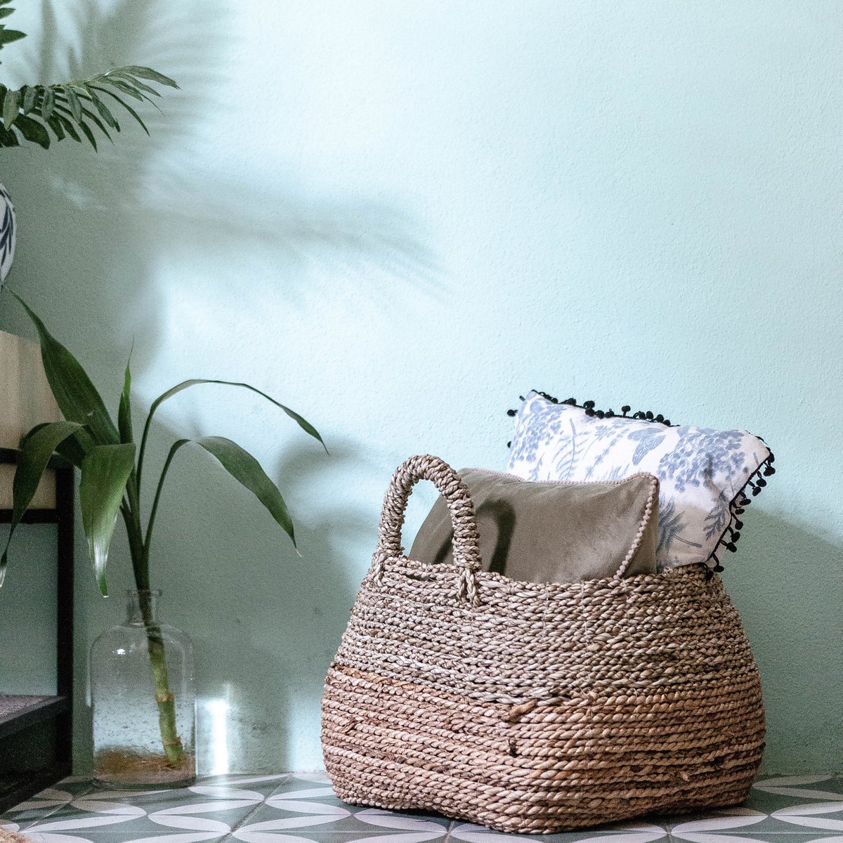 Storage Basket | Laundry Basket | Plant Basket MAJALENGKA (natural) made from Banana Fibre & Seagrass (3 sizes) - LUXONAS HOME