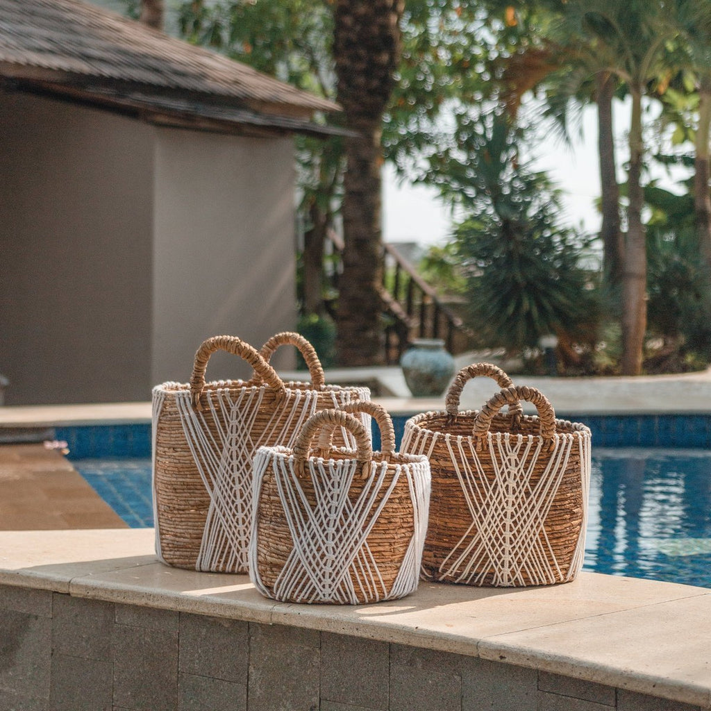 Storage Basket | Plant Basket | Laundry Basket LAWU made from Banana Fibre (3 sizes) - LUXONAS HOME
