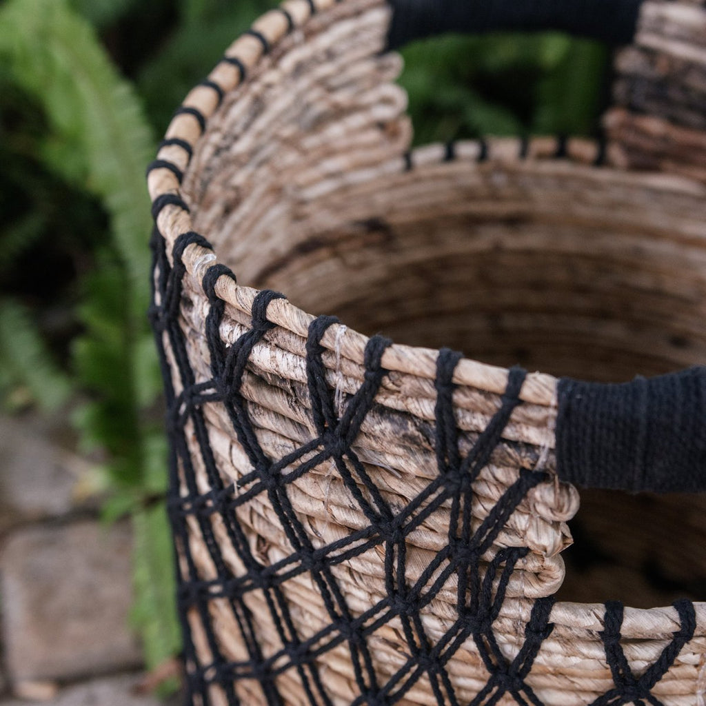 Storage Basket PURA | Plant Basket | Laundry Basket (black) made from Banana Fibre (3 sizes) - LUXONAS HOME