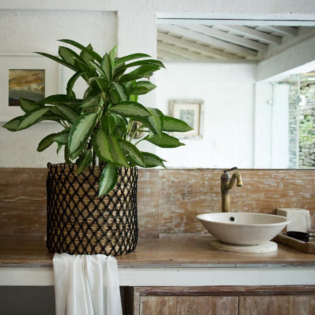 Storage Basket PURA | Plant Basket | Laundry Basket (black) made from Banana Fibre (3 sizes) - LUXONAS HOME