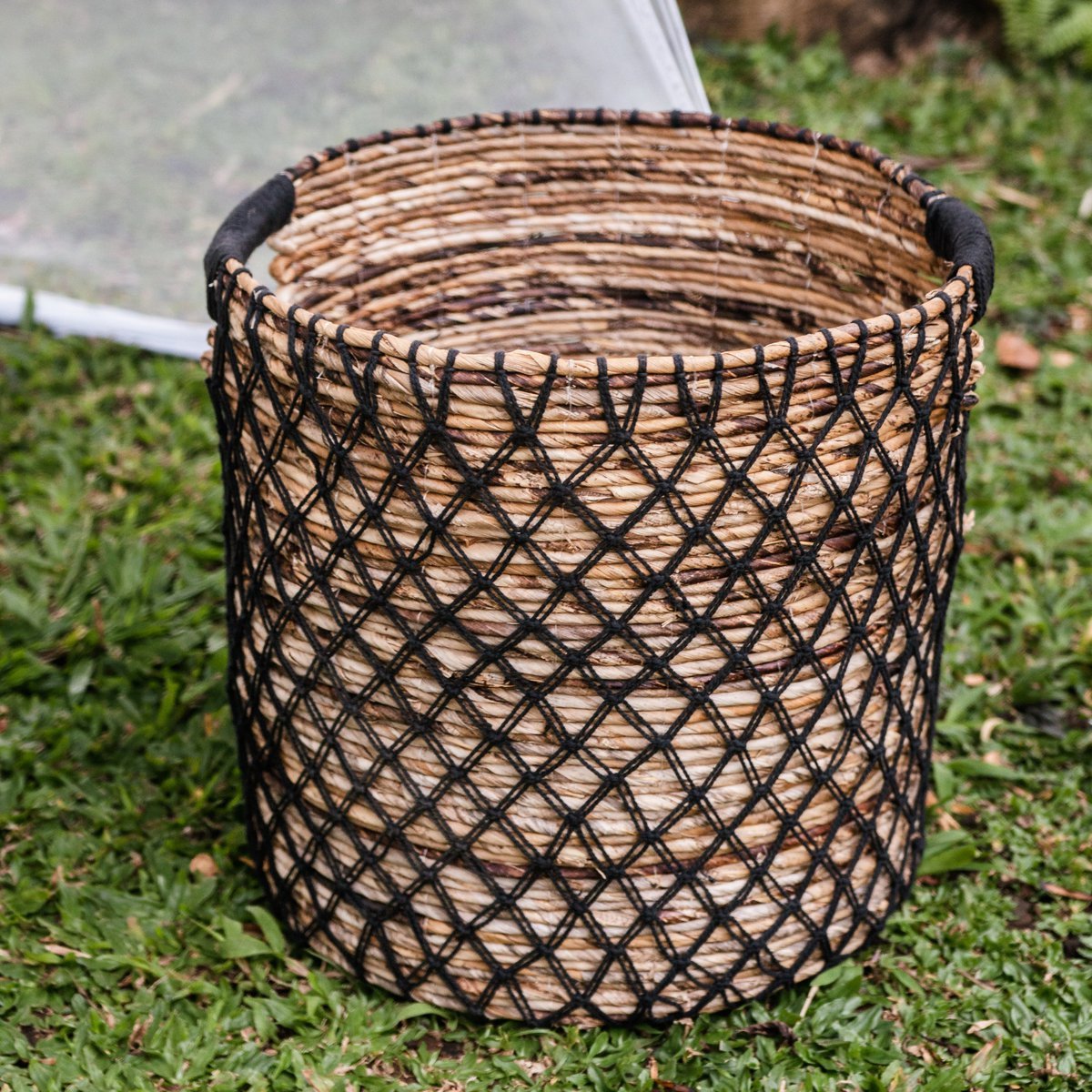 Storage Basket PURA | Plant Basket | Laundry Basket (black) made from Banana Fibre (3 sizes) - LUXONAS HOME