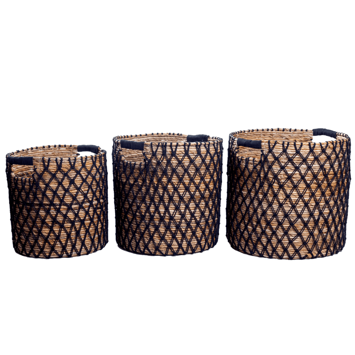 Storage Basket PURA | Plant Basket | Laundry Basket (black) made from Banana Fibre (3 sizes) - LUXONAS HOME