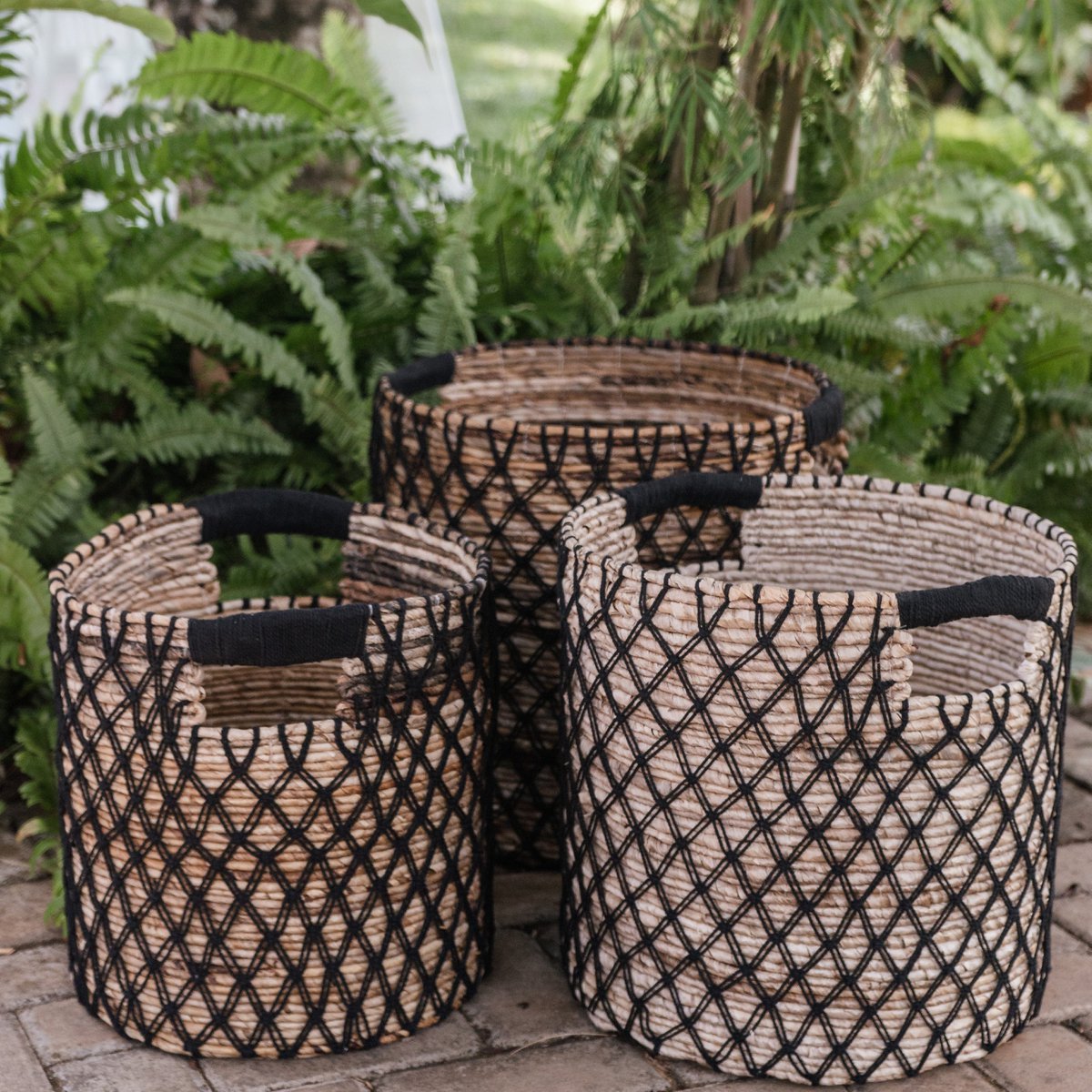 Storage Basket PURA | Plant Basket | Laundry Basket (black) made from Banana Fibre (3 sizes) - LUXONAS HOME