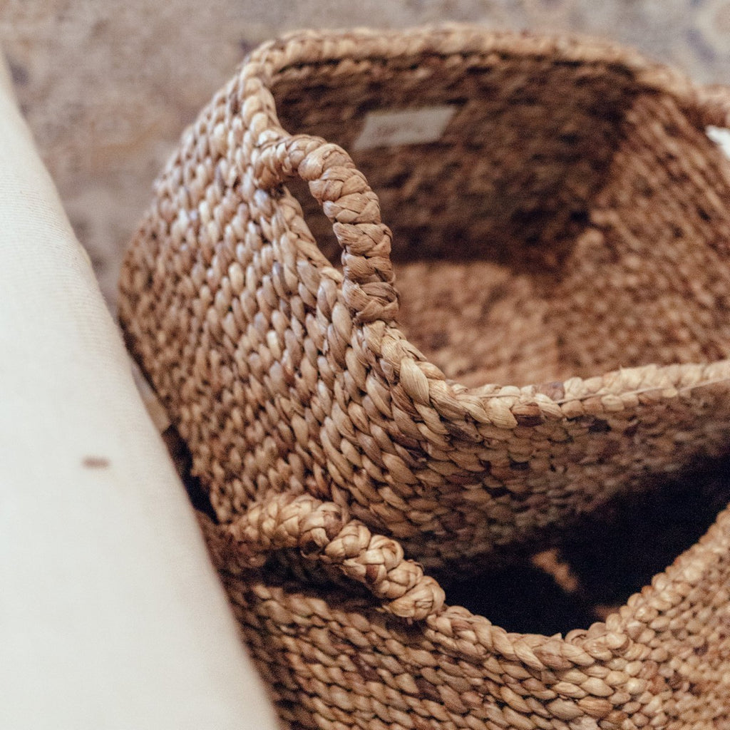 Storage Basket TANIMBAR made from Water Hyacinth - LUXONAS HOME