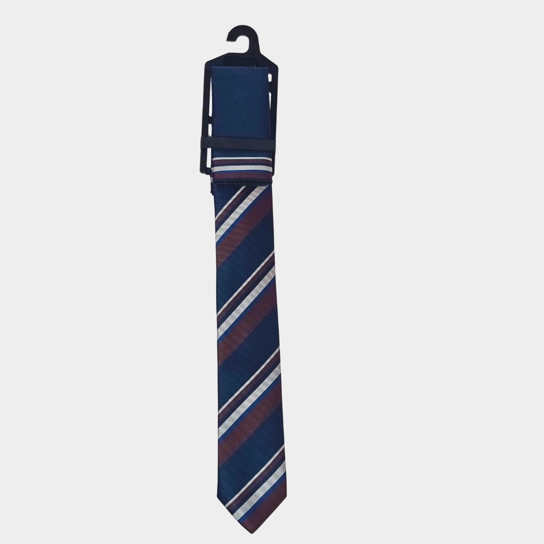 Stripe Design Tie and Pocket Square Set