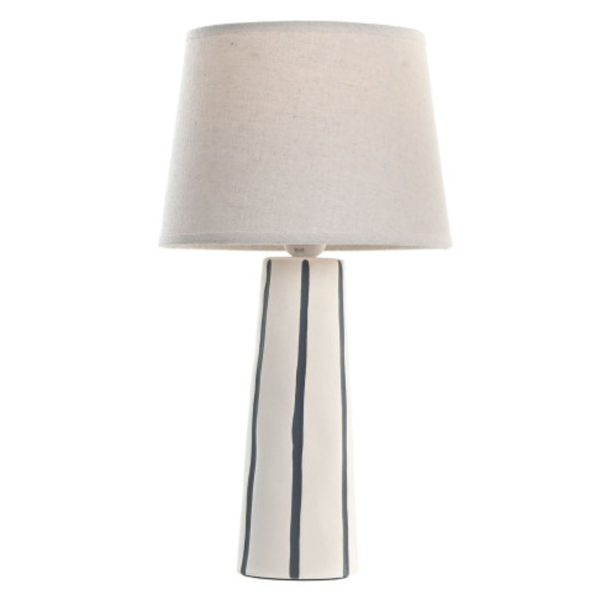 Stylish Tall Ceramic Striped Table Lamp - LUXONAS