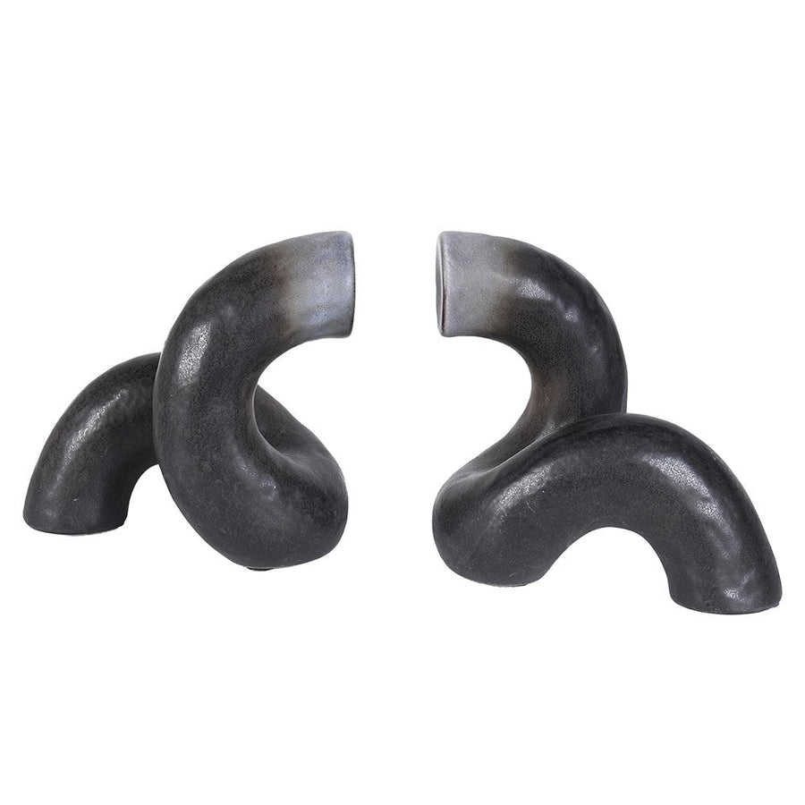 Swirl Ceramic Bookends