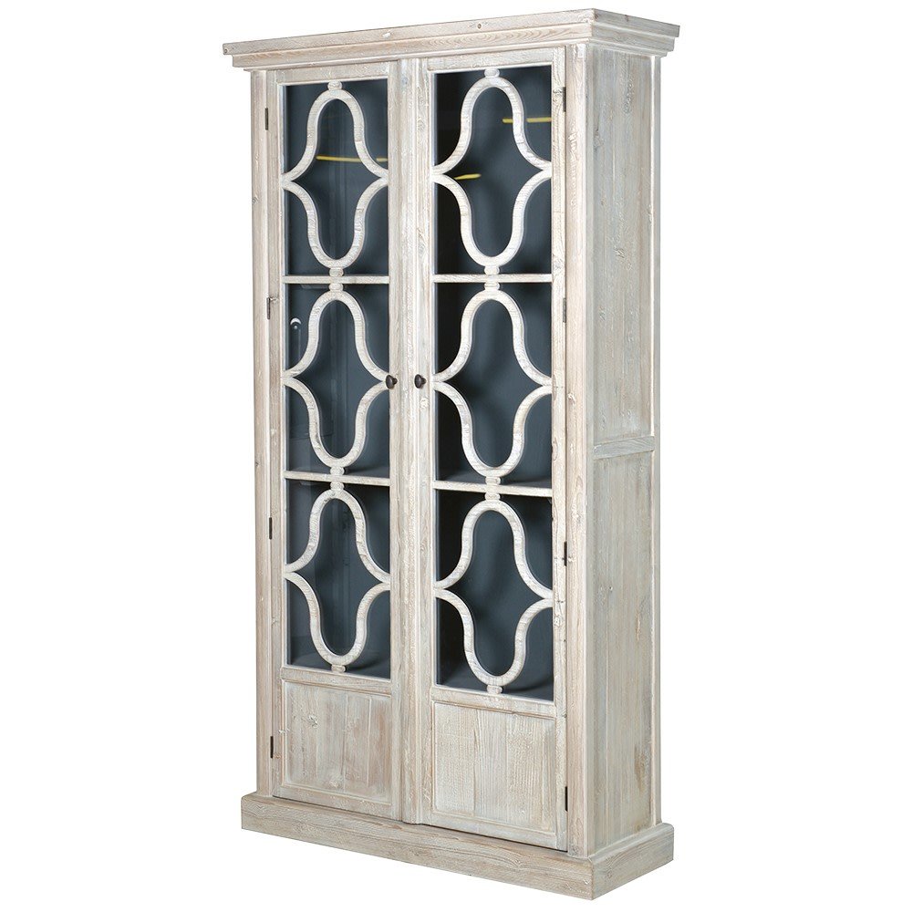 Tall 2 Door Glazed Cabinet - LUXONAS HOME