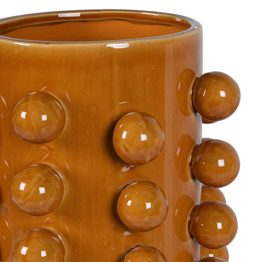 Tall Mustard Bobble Vase